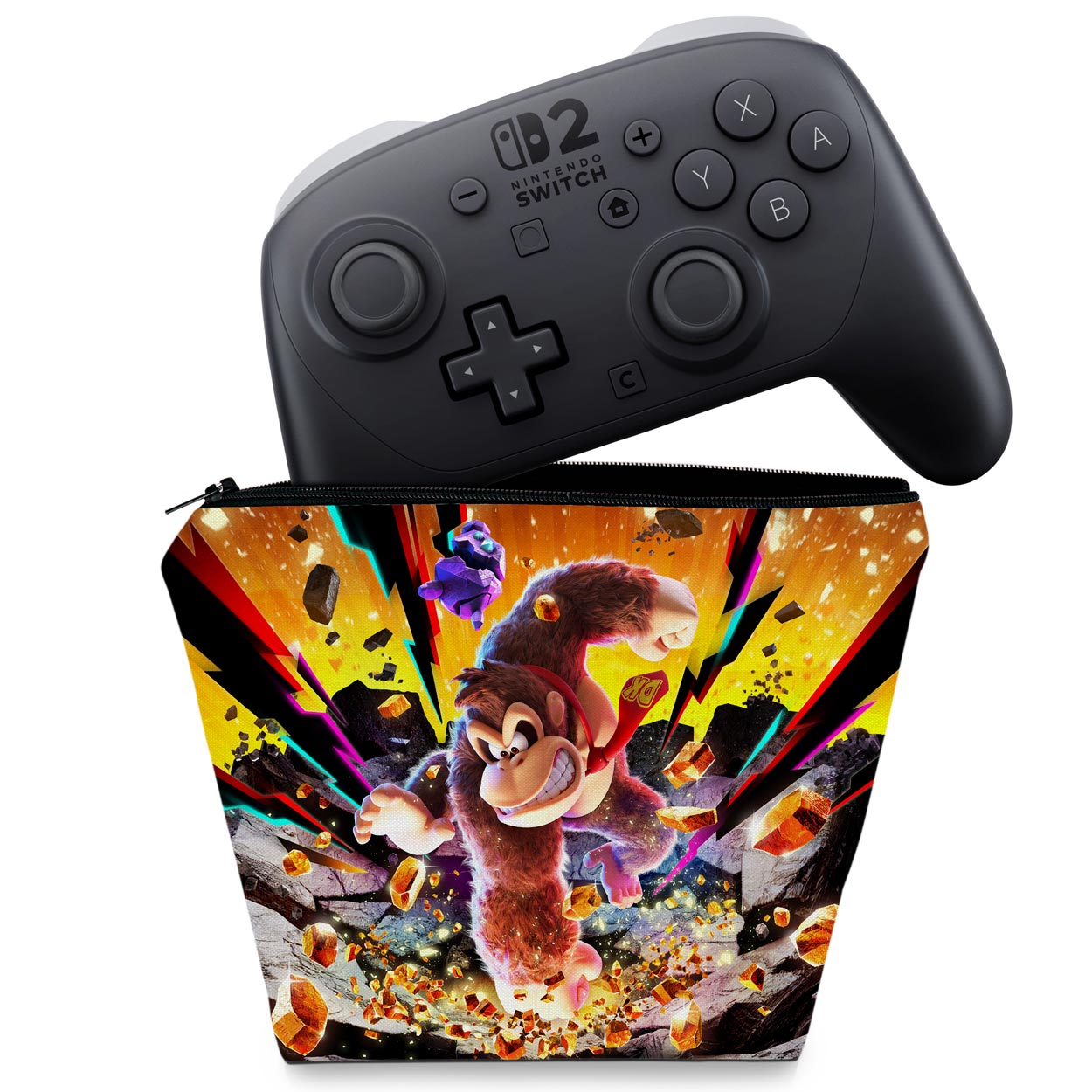 Capa Case Nintendo Switch 2 Pro Controle - Donkey Kong Bananza