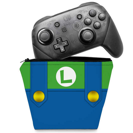 Capa Nintendo Switch Pro Controle Case - Luigi Verde Mania