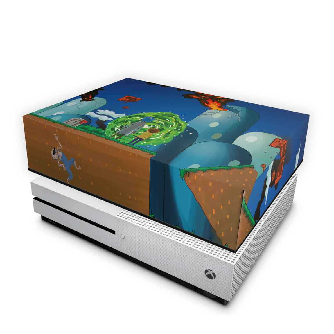 Capa Anti Poeira Xbox One Slim - Rick And Morty Mario