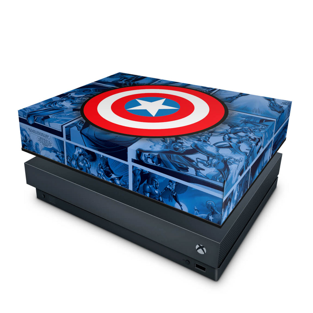 Capa Anti Poeira Xbox One X - Capitão América Comics