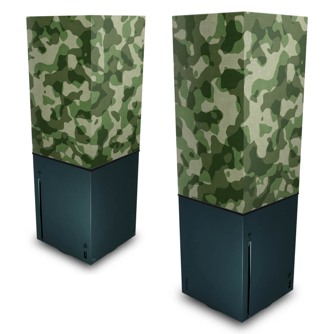 Capa Anti Poeira Xbox Series X Vertical - Camuflado Verde - Pop Arte Skins