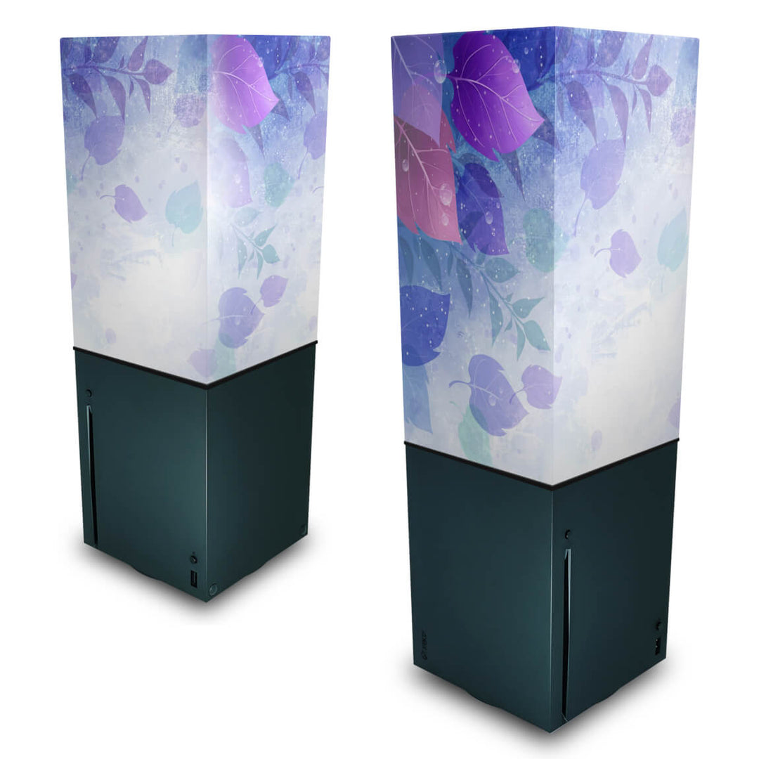 Capa Anti Poeira Xbox Series X Vertical - Folhas Lilás - Pop Arte Skins