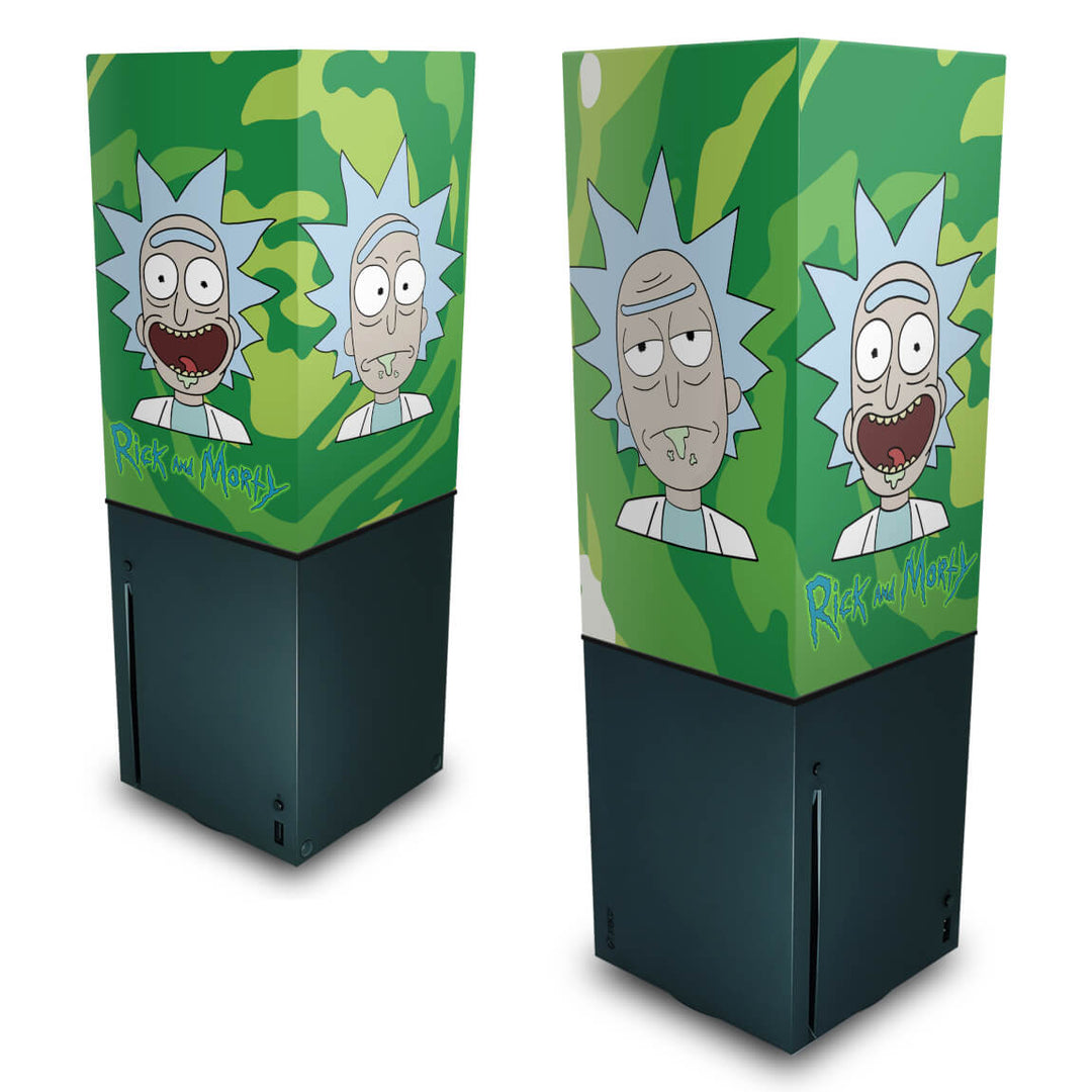 Capa Anti Poeira Xbox Series X Vertical - Rick And Morty - Pop Arte Skins