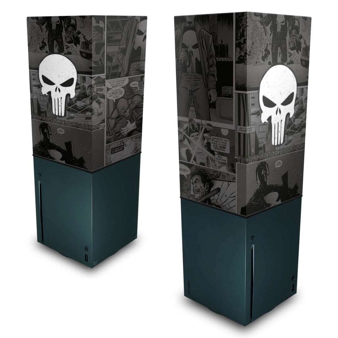 Capa Anti Poeira Xbox Series X Vertical - The Punisher Justiceiro Comics - Pop Arte Skins