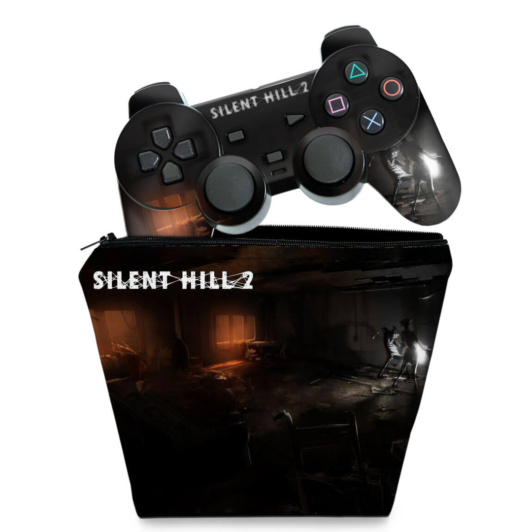 KIT Capa Case e Skin Anti-Rage PS2 Controle - Silent Hill 2