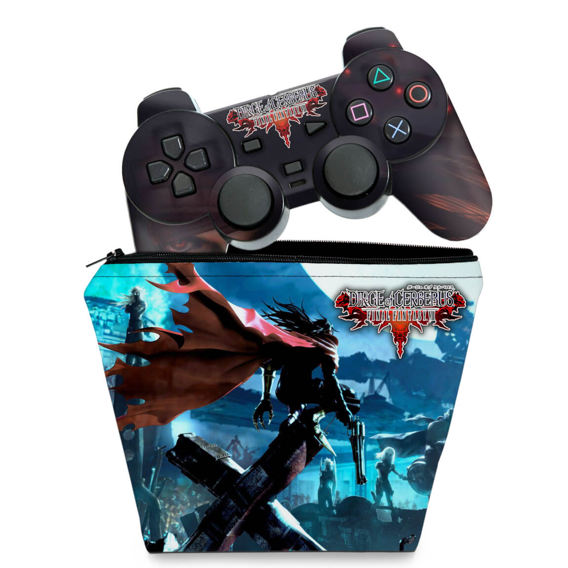 KIT Capa Case e Skin Anti-Rage PS2 Controle - Final Fantasy VII