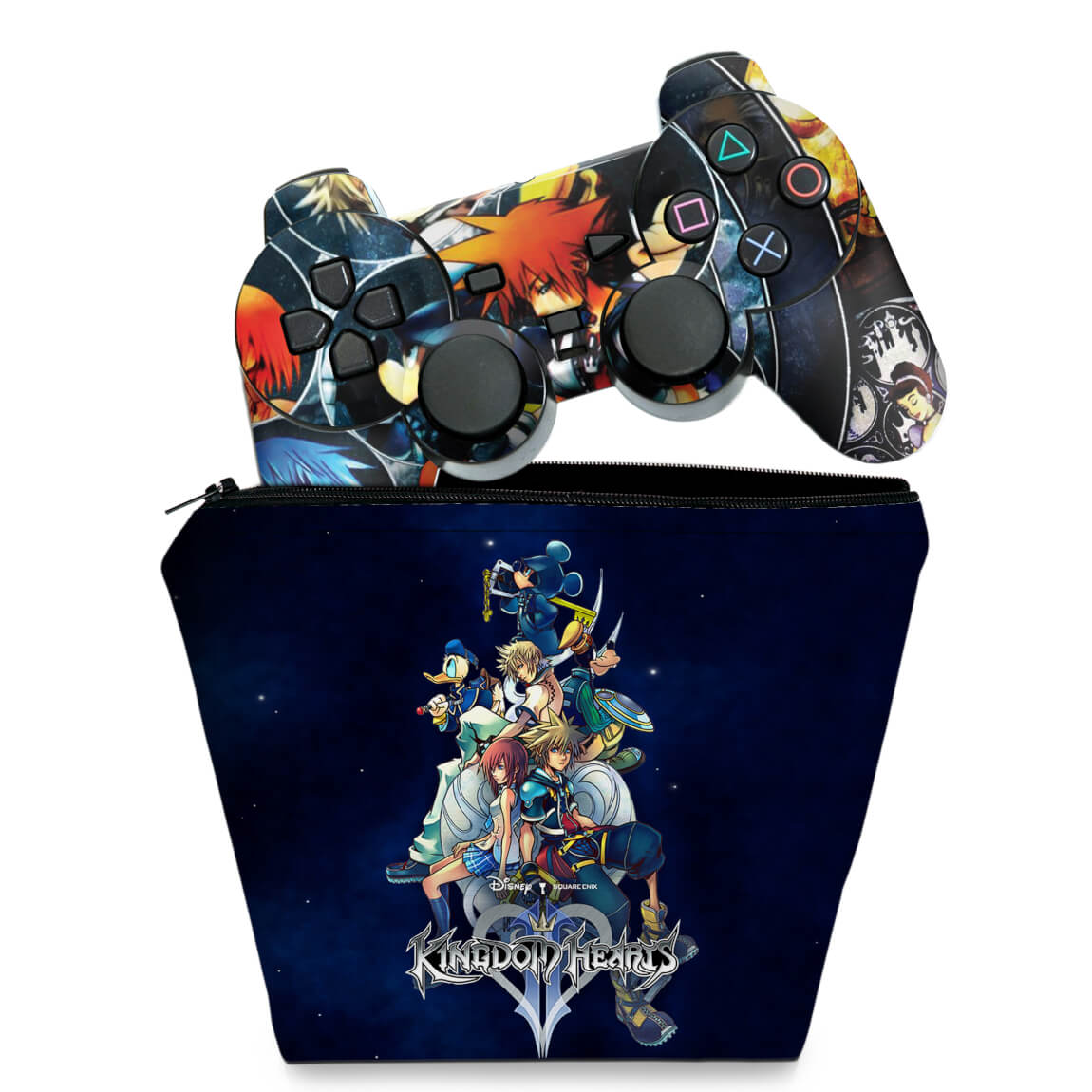 KIT Capa Case e Skin Anti-Rage PS2 Controle - Kingdom Hearts II 2