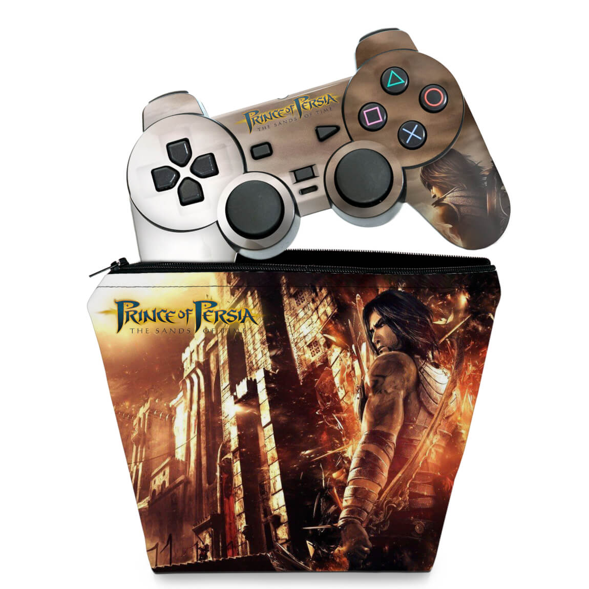 KIT Capa Case e Skin Anti-Rage PS2 Controle - Prince Of Persia