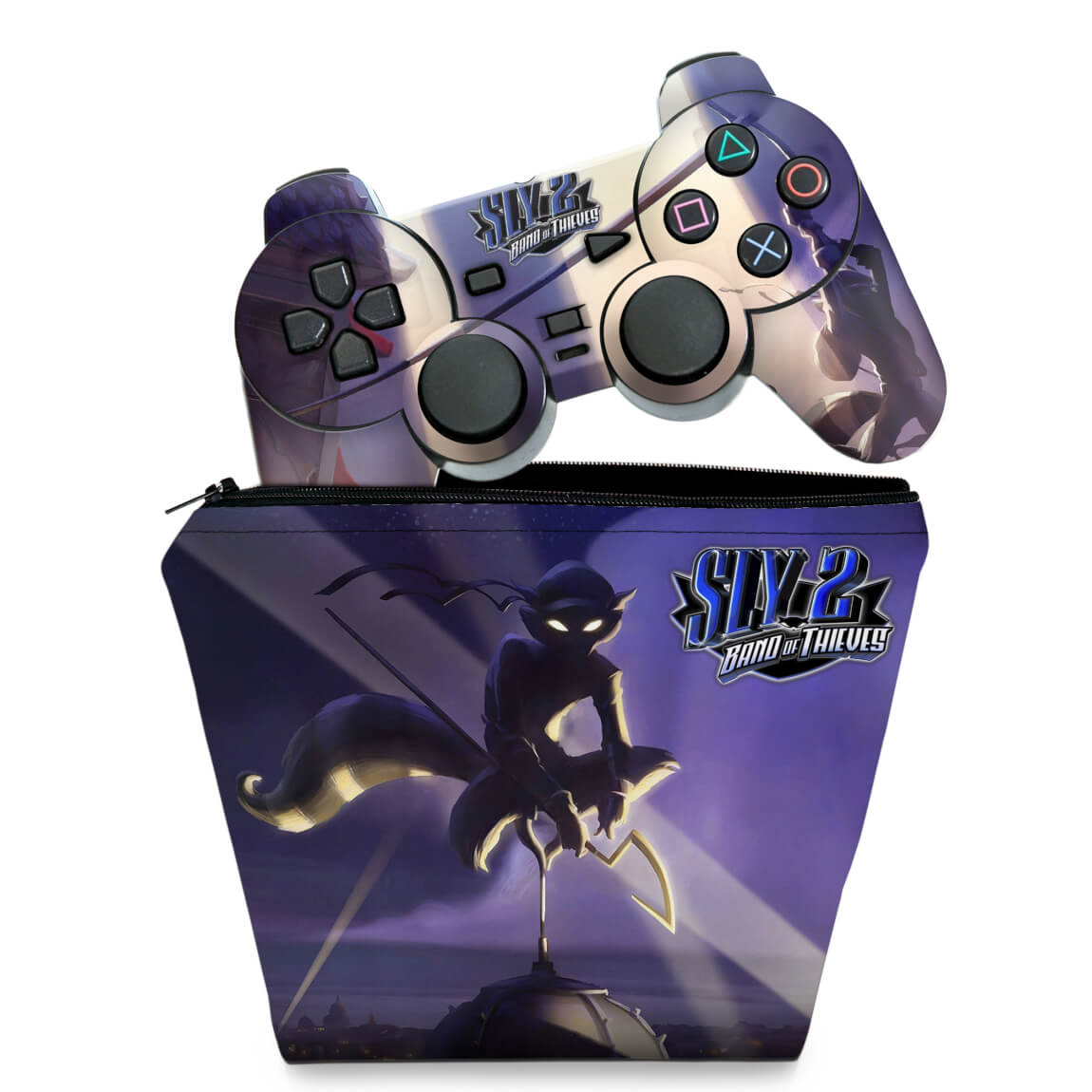 KIT Capa Case e Skin Anti-Rage PS2 Controle - Sly 2
