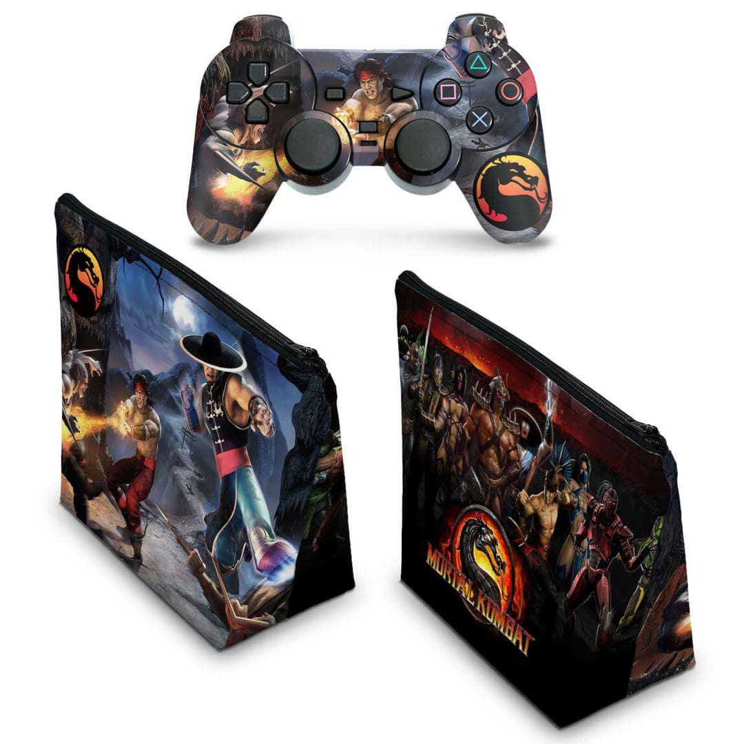 KIT Capa Case e Skin Anti-Rage PS2 Controle - Mortal Kombat - Pop Arte Skins - foto 2