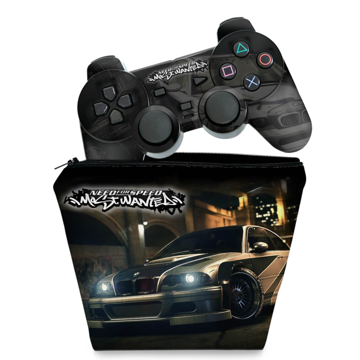 KIT Capa Case e Skin Anti-Rage PS2 Controle - Need for Speed: Most Wanted