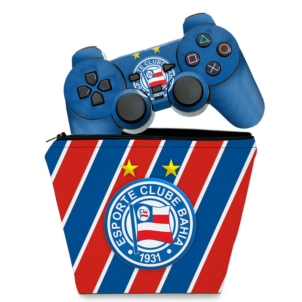 KIT Capa Case e Skin Anti-Rage PS2 Controle - Bahia B