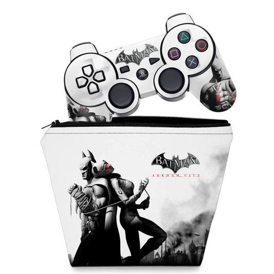 KIT Capa Case e Skin Anti-Rage PS3 Controle - Batman Arkham City