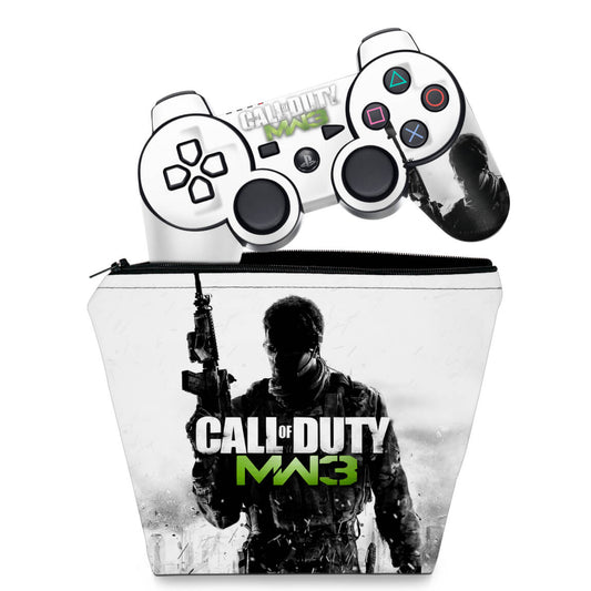 KIT Capa Case e Skin Anti-Rage PS3 Controle - Modern Warfare Mw3