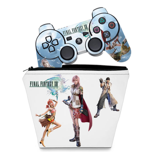 KIT Capa Case e Skin Anti-Rage PS3 Controle - Final Fantasy Xiii #b