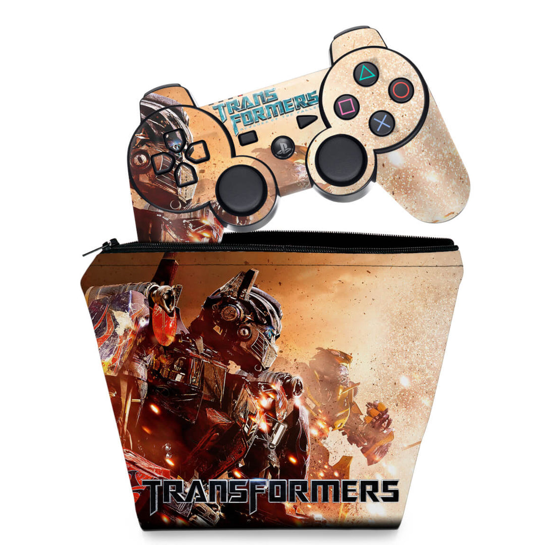 KIT Capa Case e Skin Anti-Rage PS3 Controle - Transformers - Pop Arte Skins