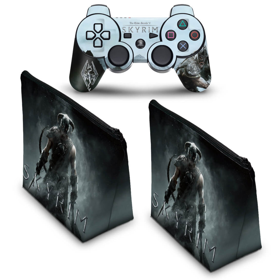 KIT Capa Case e Skin Anti-Rage PS3 Controle - Skyrim - Pop Arte Skins - foto 2
