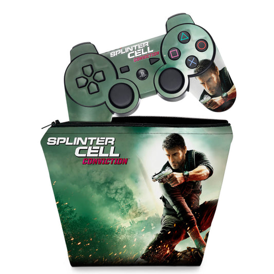 KIT Capa Case e Skin Anti-Rage PS3 Controle - Splinter Cell