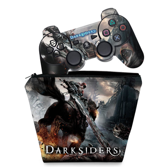 KIT Capa Case e Skin Anti-Rage PS3 Controle - Darksiders