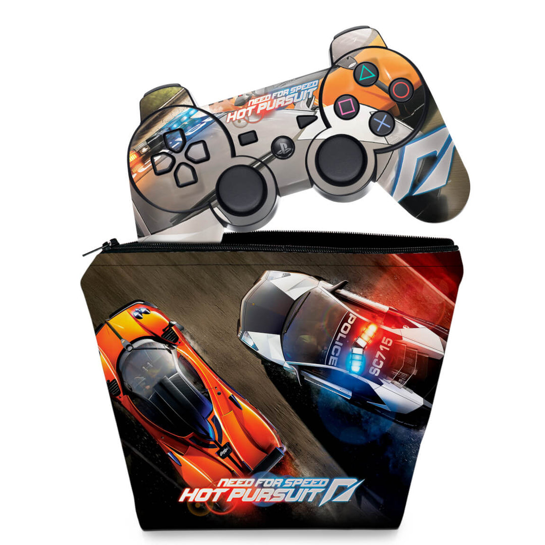 KIT Capa Case e Skin Anti-Rage PS3 Controle - Need For Speed - Pop Arte Skins