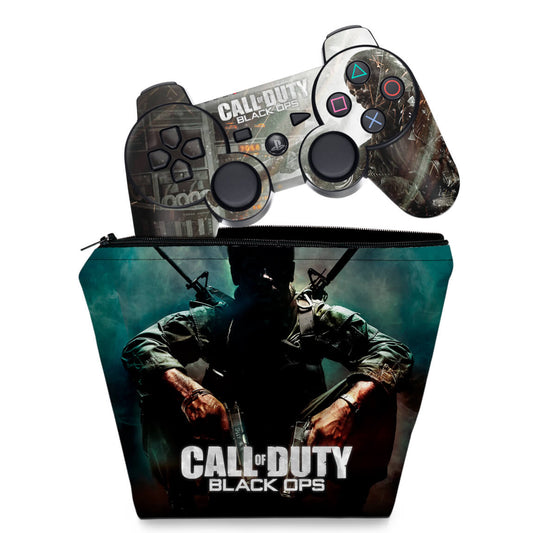 KIT Capa Case e Skin Anti-Rage PS3 Controle - Call O Duty Black Ops