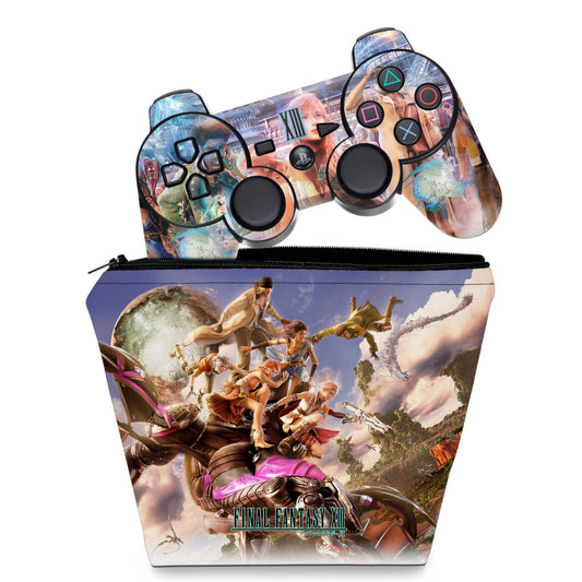 KIT Capa Case e Skin Anti-Rage PS3 Controle - Final Fantasy Xiii