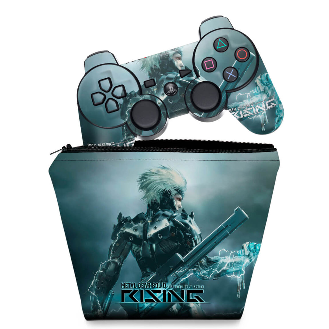 KIT Capa Case e Skin Anti-Rage PS3 Controle - Metal Gear Solid - Pop Arte Skins
