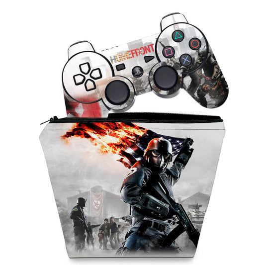 KIT Capa Case e Skin Anti-Rage PS3 Controle - Homefront