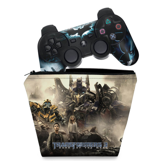 KIT Capa Case e Skin Anti-Rage PS3 Controle - Transformers b