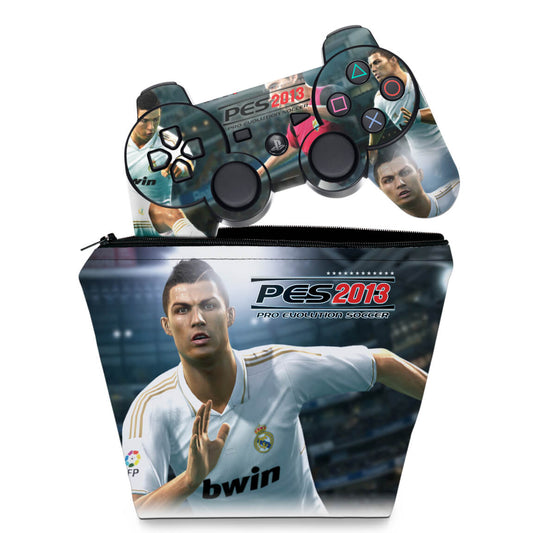KIT Capa Case e Skin Anti-Rage PS3 Controle - Pes 2013 Pro