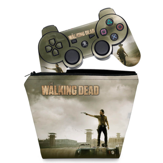 KIT Capa Case e Skin Anti-Rage PS3 Controle - The Walking Dead