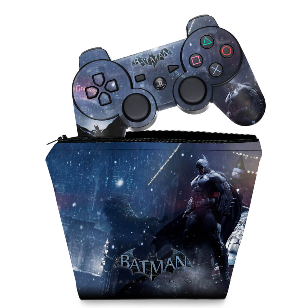 KIT Capa Case e Skin Anti-Rage PS3 Controle - Batman Arkham Origins - Pop Arte Skins