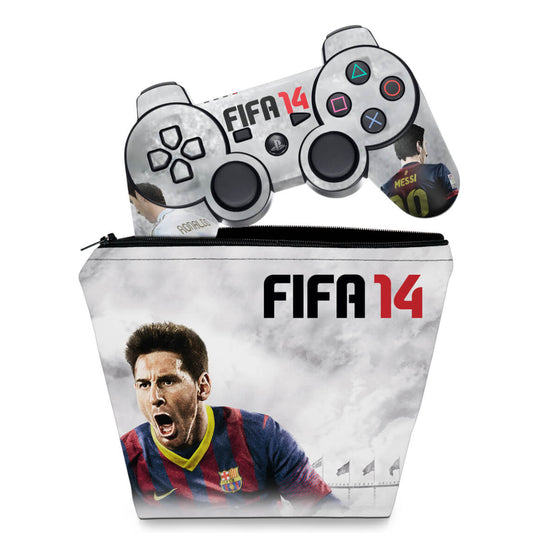 KIT Capa Case e Skin Anti-Rage PS3 Controle - Fifa 14 2014