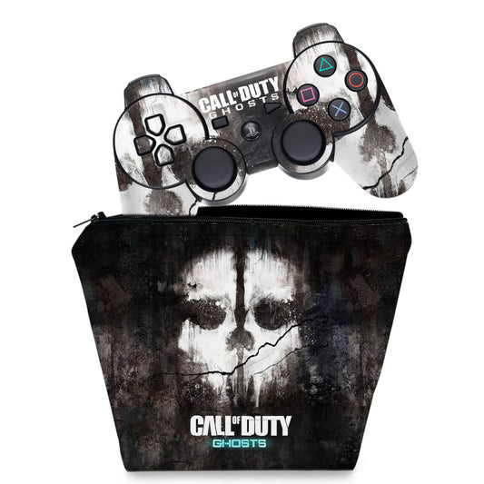 KIT Capa Case e Skin Anti-Rage PS3 Controle - Call Of Duty Ghosts