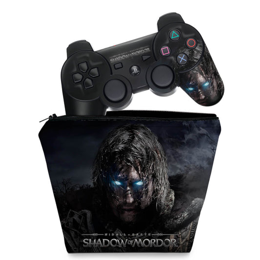 KIT Capa Case e Skin Anti-Rage PS3 Controle - Shadow Of Mordor