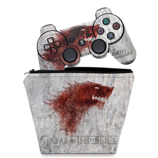 KIT Capa Case e Skin Anti-Rage PS3 Controle - Game Of Thrones