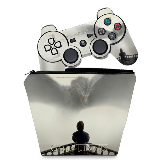 KIT Capa Case e Skin Anti-Rage PS3 Controle - Game Of Thrones #b
