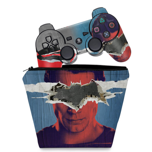 KIT Capa Case e Skin Anti-Rage PS3 Controle - Batman Vs Superman