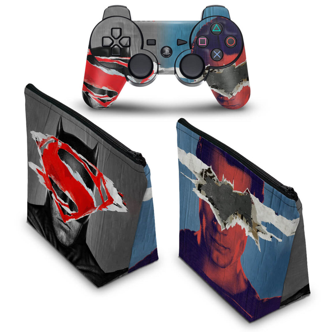 KIT Capa Case e Skin Anti-Rage PS3 Controle - Batman Vs Superman - Pop Arte Skins - foto 2