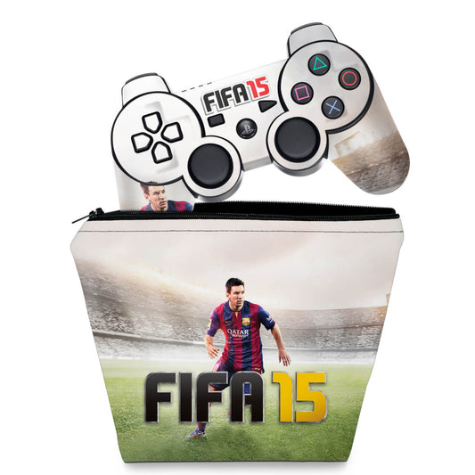 KIT Capa Case e Skin Anti-Rage PS3 Controle - Fifa 15