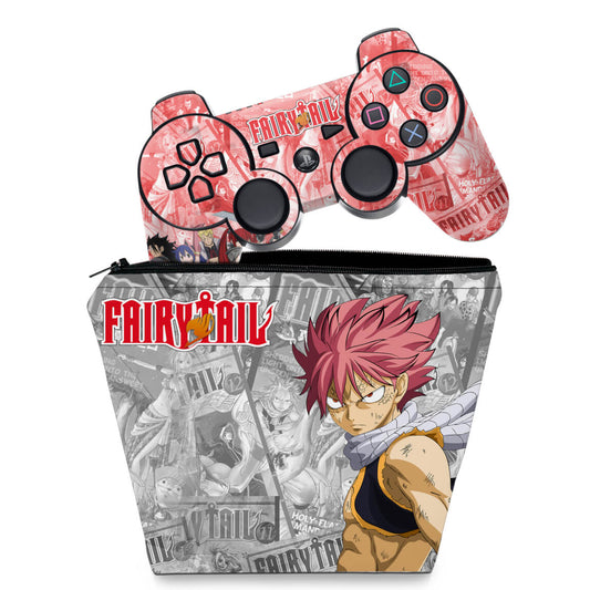 KIT Capa Case e Skin Anti-Rage PS3 Controle - Fairy Tail