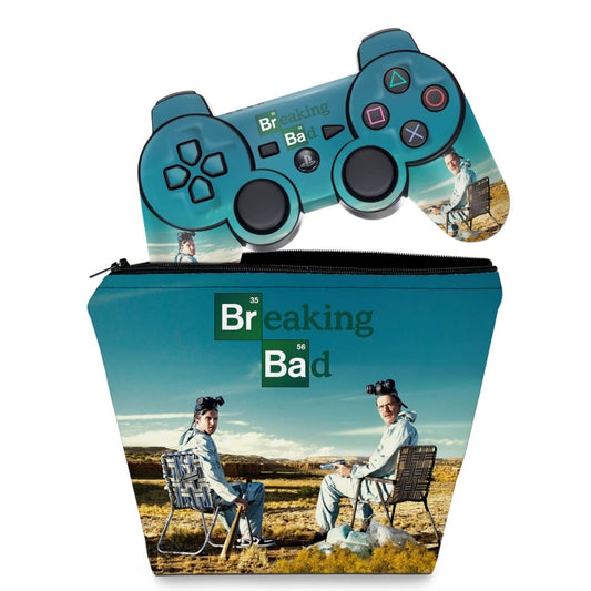 KIT Capa Case e Skin Anti-Rage PS3 Controle - Breaking Bad
