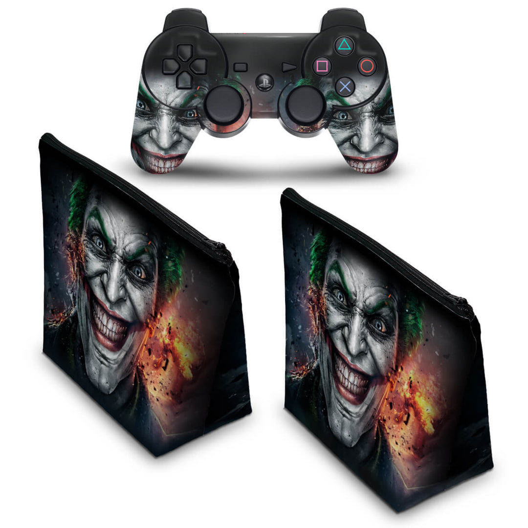 KIT Capa Case e Skin Anti-Rage PS3 Controle - Coringa Joker - Pop Arte Skins - foto 2