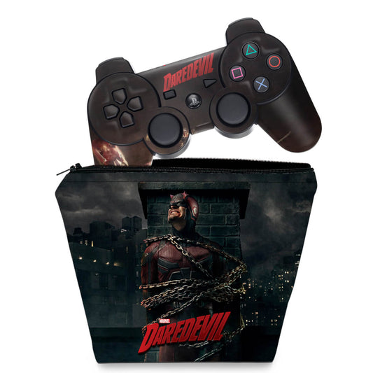 KIT Capa Case e Skin Anti-Rage PS3 Controle - Daredevil Demolidor