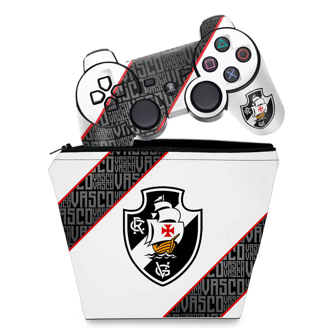 KIT Capa Case e Skin PS3 Controle - Vasco A