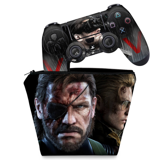 KIT Capa Case e Skin Anti-Rage PS4 Controle - Metal Gear Solid V