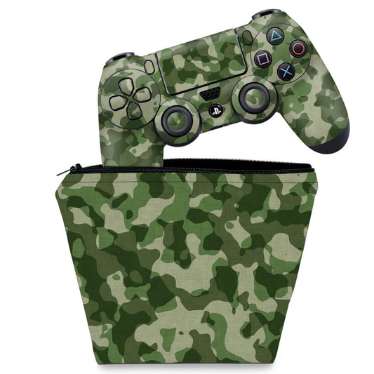 KIT Capa Case e Skin Anti-Rage PS4 Controle - Camuflagem Exercito