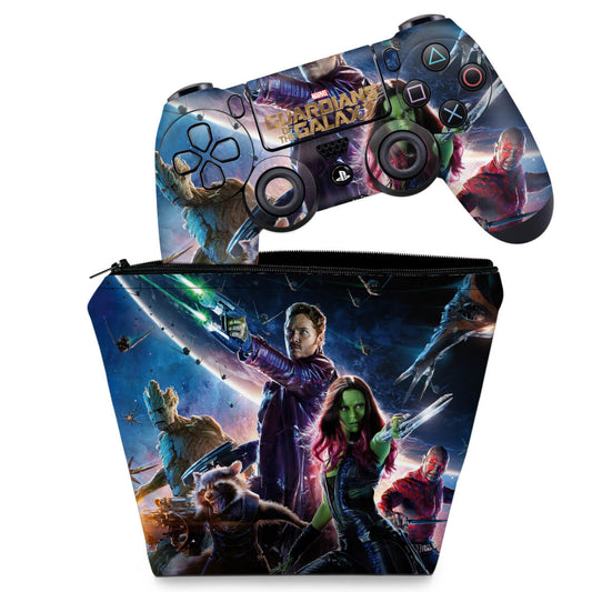 KIT Capa Case e Skin Anti-Rage PS4 Controle - Guardioes Da Galaxia