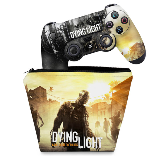 KIT Capa Case e Skin Anti-Rage PS4 Controle - Dying Light