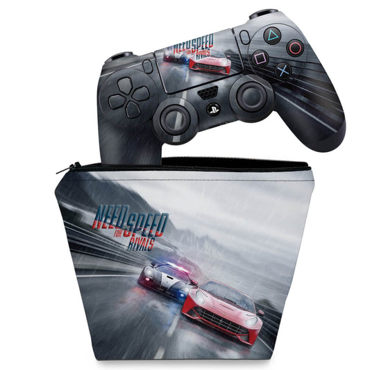 KIT Capa Case e Skin Anti-Rage PS4 Controle - Need For Speed Rivals